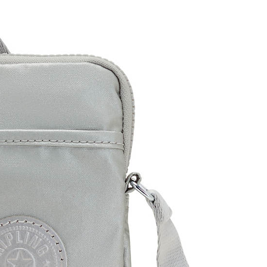 Kipling Tally Metallic Crossbody Telefoon Tas Zilver | België 1846BE